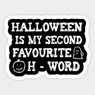 Funny Halloween H Word Saying Pumpkin Costume Sticker